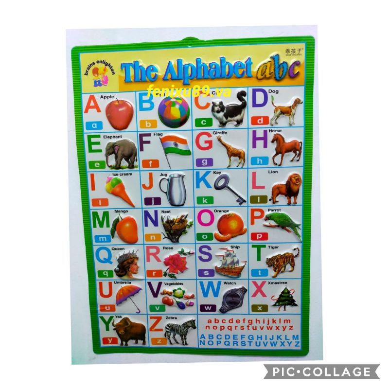 Poster Timbul Edukasi Anak The Alphabet ABC Abc Abjad