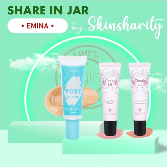 [SHARE IN JAR] Emina Pore Ranger Cheeklit Cream Blush Peach Nudie Brown 2ML 3ML 5ML