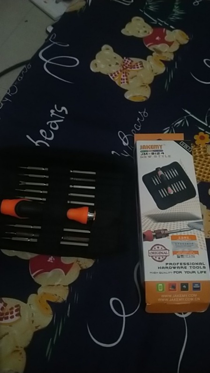 Obeng Jakemy Bolak Balik 9pcs Set Hp Star Hex Phillips Torx Lengkap Original Jm-8124