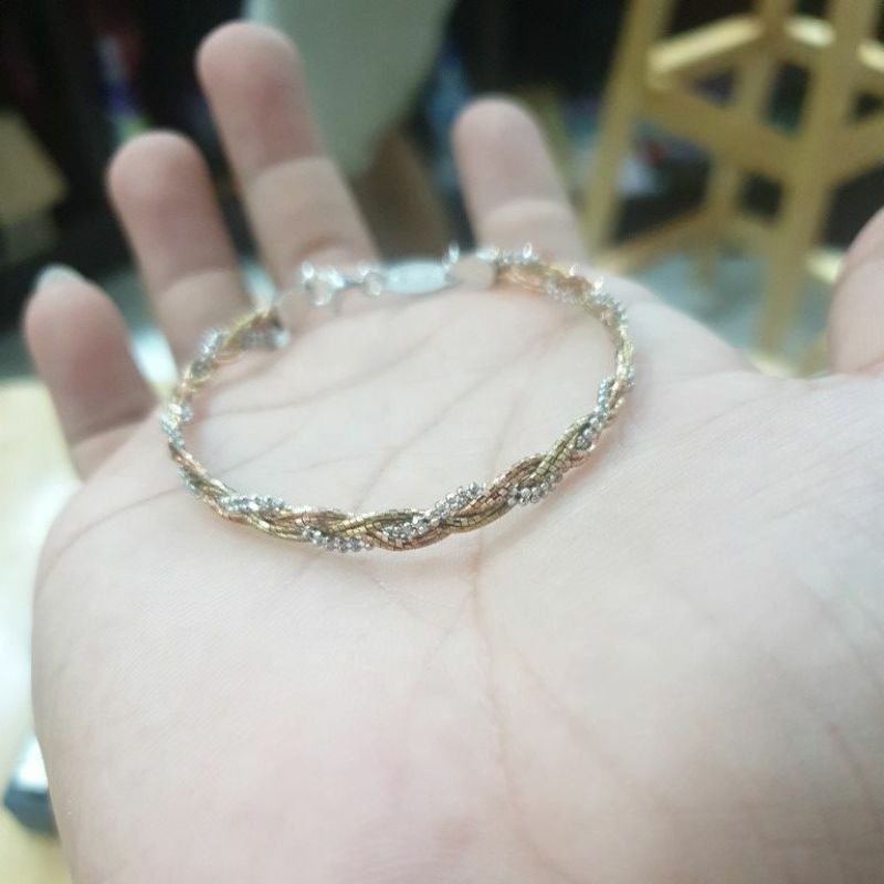 gelang coker emas kepang kombimasi warna