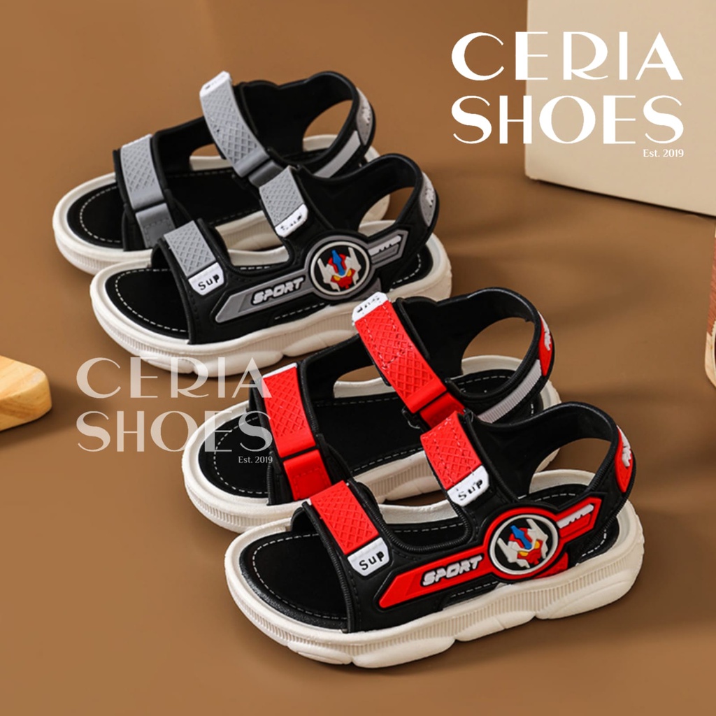 COD Sandal Gunung Anak 21-30 Sport Laki Laki Import Bahan Karet Empuk Elastis Anti Slip Sol Motif GUNDAM Baby Size