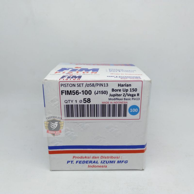 PISTON KIT SEHER KIT FIM56 Modifikasi Basic PIN 13 Diameter 57 - 59. FIM 100% Original