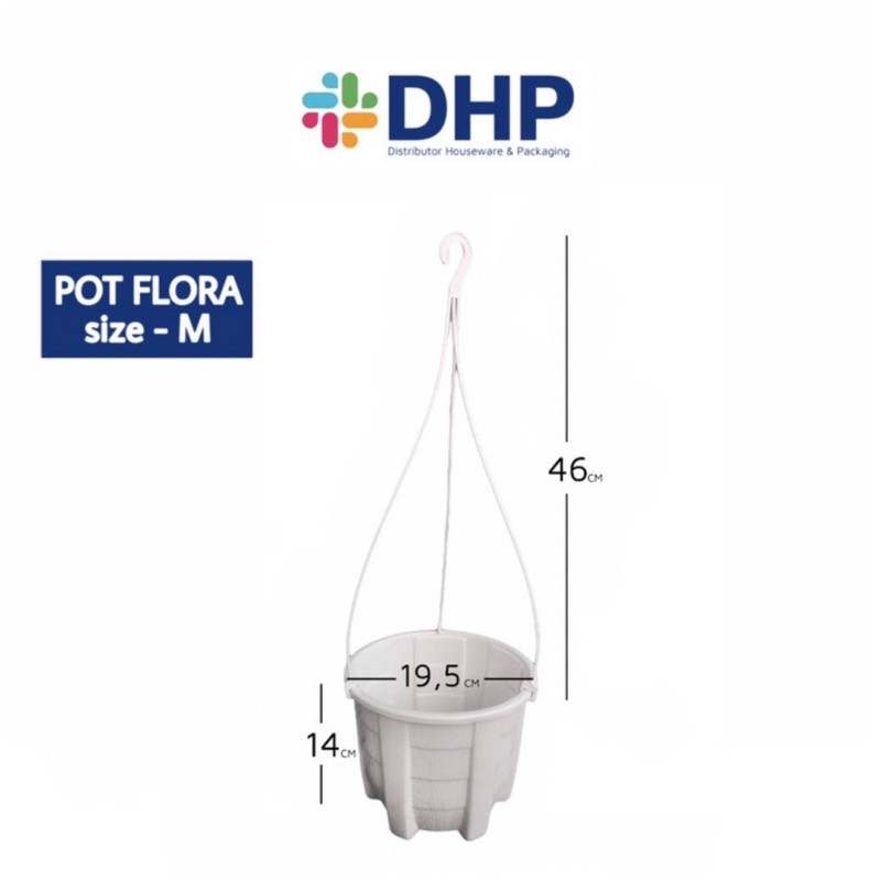 Pot Flora M (D=19,5cm ) / Pot Plastik Gantung / Pot Tanaman Gantung