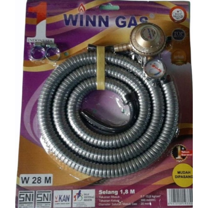 Winn Gas , SPFM  W28 , W 38  293  Win Gas , Selang paket + regulator Meter