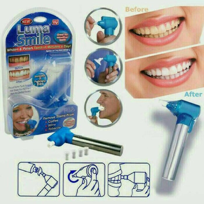 Alat Pemutih Gigi Luma Smile Pembersih Noda Gigi - Biru