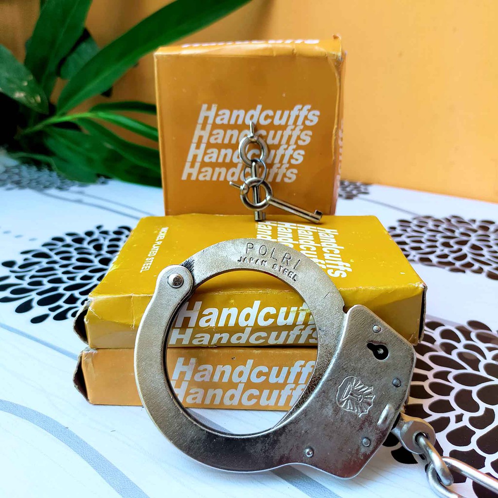 BORGOL TANGAN STAINLESS HANDCUFF ATRIBUT POLRI SECURITY SATPAM