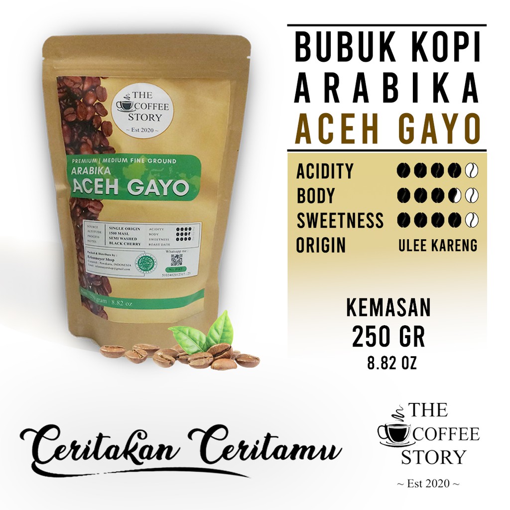 

The Coffee Story / Premium Arabika Kopi Aceh Gayo / Bubuk / 250 gr