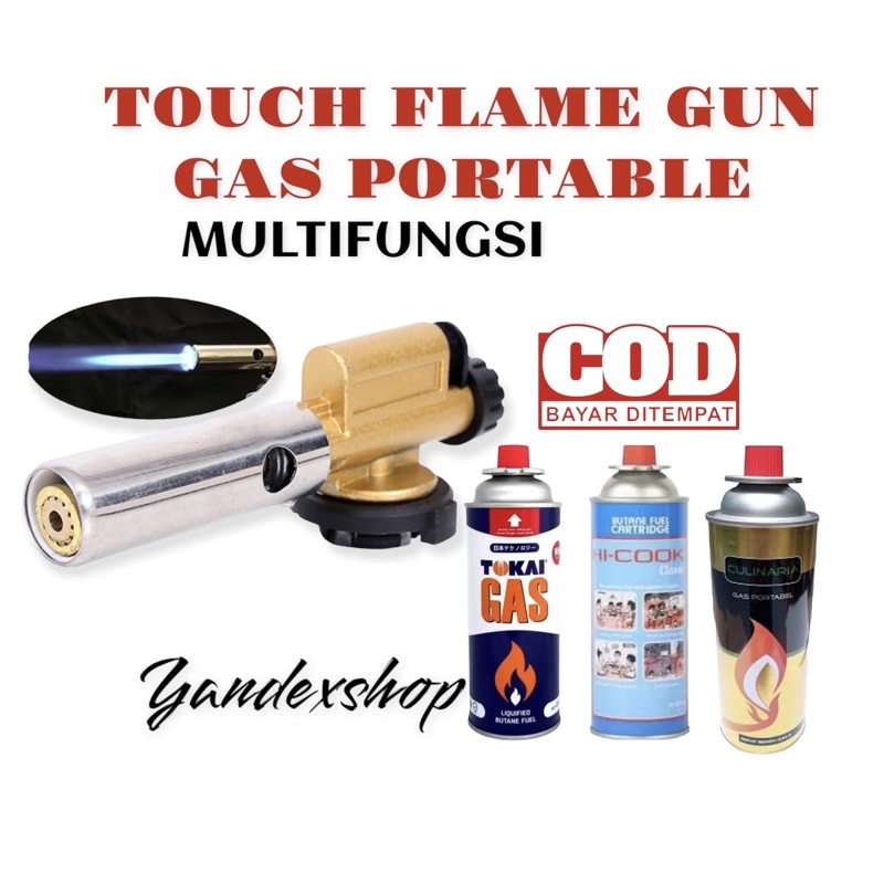 Jual Paket Bundling Torch Gun Kepala Gas Torch Flame Gun Alat Bbq Blow Torch Portable