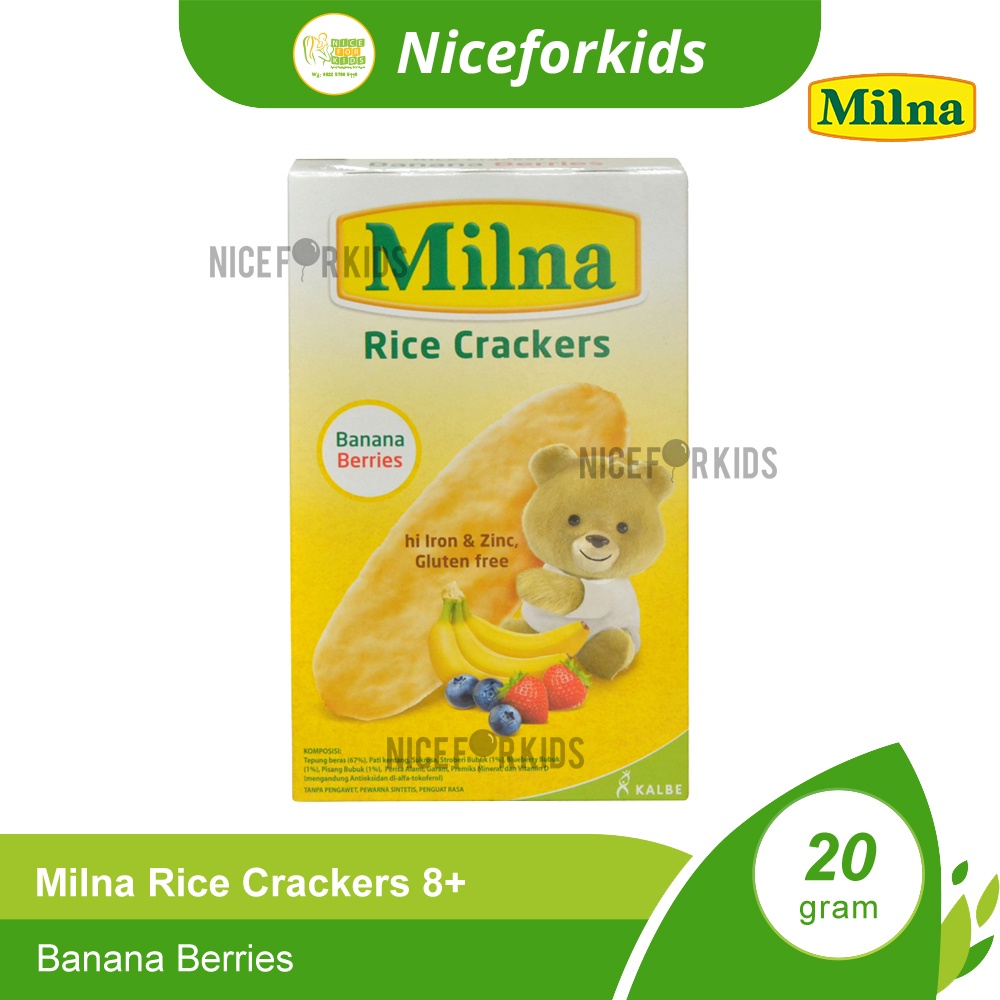 Biscuit Milna Rice Cracker 20 gr Snack Milna Crackers Camilan Bayi dr Beras Cemilan sehat untuk anak