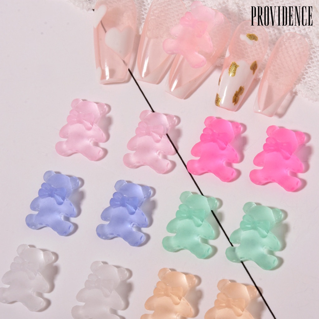 Providence 30Pcs/Set Nail Ornaments Shiny Effect Ice Penetration Bear Shape Fashion Polish UV Gel Manicure Accessories for Female