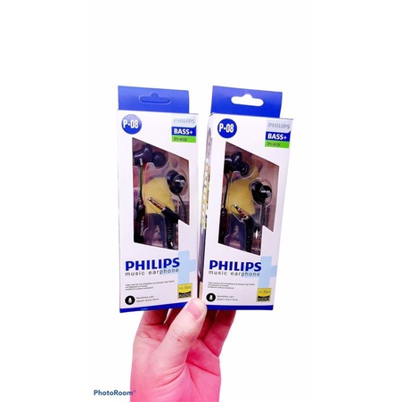 Headset handsfree earphone PHILIPS P08 PHP-100 PH-02 AT-036 / QP-A036 SUPER BASS + MIC PACK IMPORT