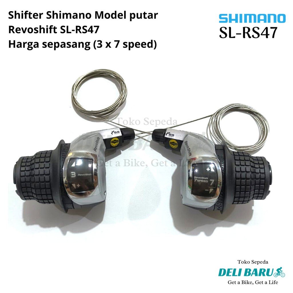 Shimano Shifter 3 x 7 Revoshift Operan gigi model putar sepeda federal MTB