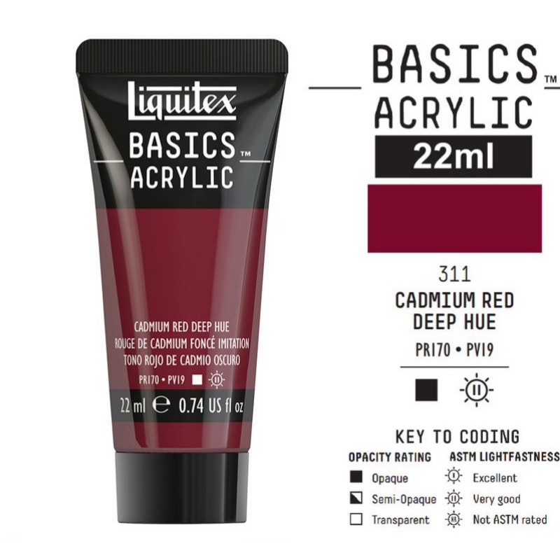 

LIQUITEX BASICS ACRYLIC 22 ML CADMIUM RED DEEP HUE