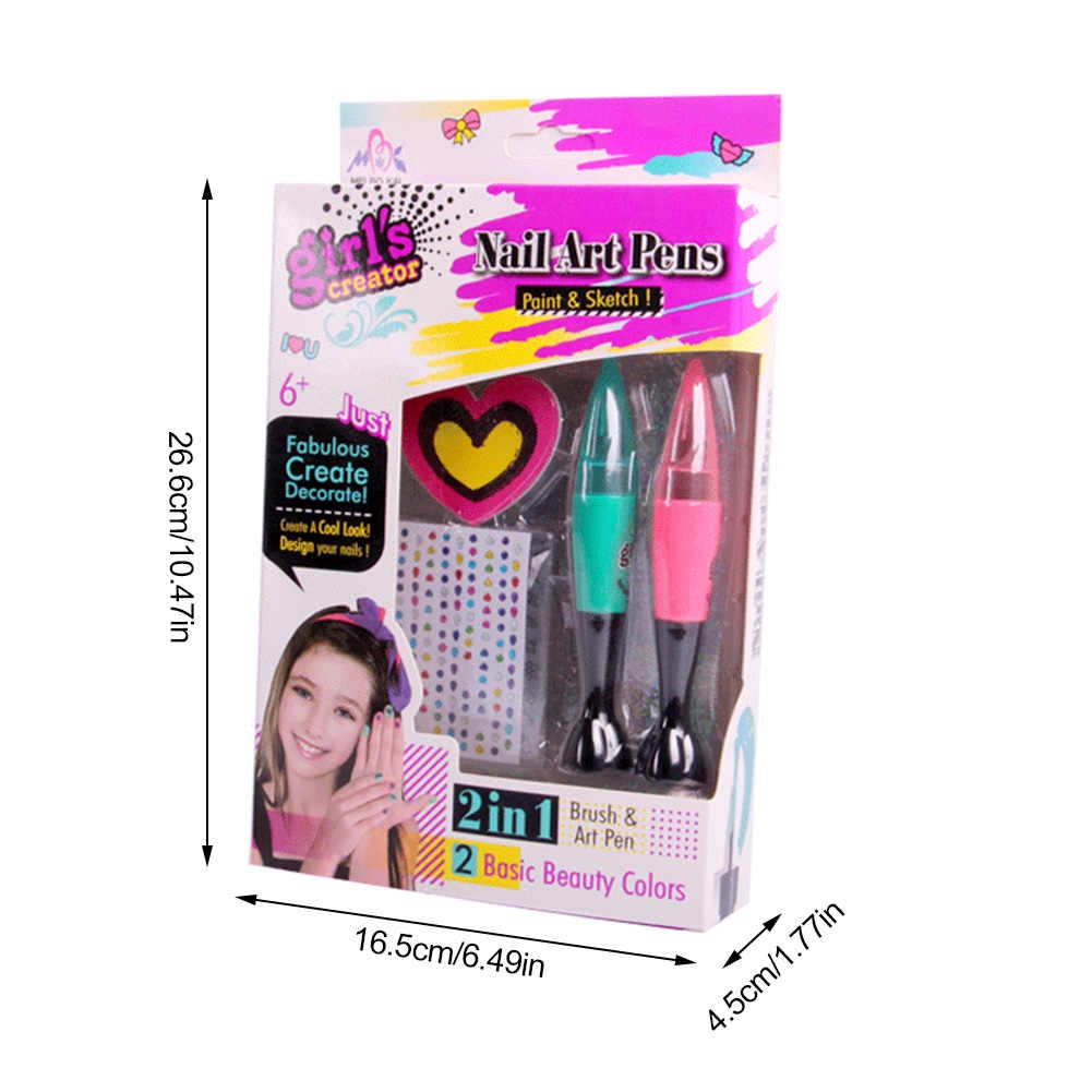 nail glam art pens set mainan salon kutek kuku anak