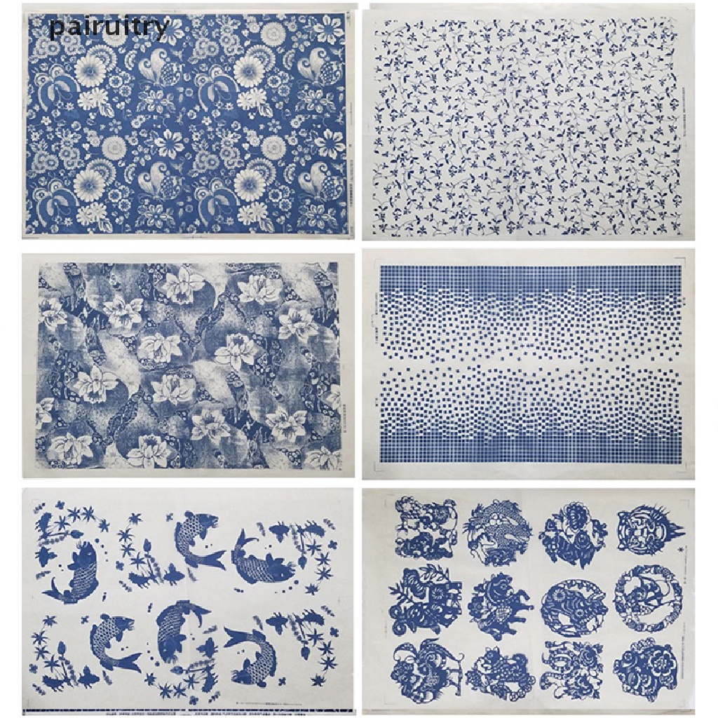 Kertas Tembikar Keramik Tanah Liat Transfer paper glaze underglaze flower Warna Biru