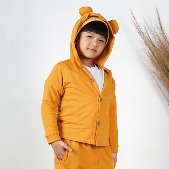 BOYU Long Sleeve Charlie Top in Mustard and Terracotta Baju Luaran Anak/ Fashion Anak/Jaket Anak/Jak