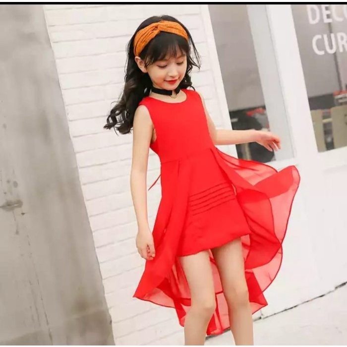 Baju Dress Anak Perempuan Brukat Terbaru 2022 Model Kekinian Pesta Natal Imlek Korea Style Bahan Ard