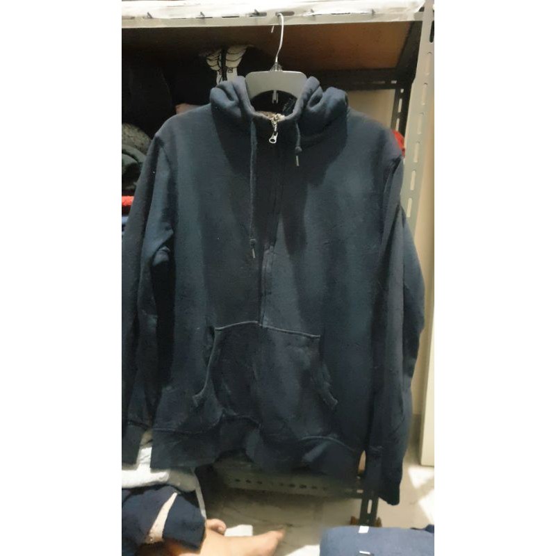 jaket zipper hoodie bulu angsa sherpa merk uniqlo