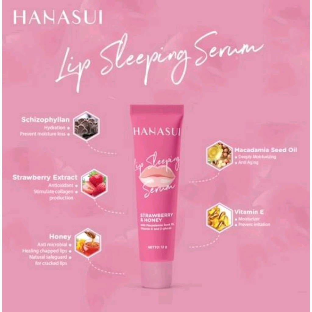 HANASUI LIP SLEEPING SERUM STRAWBERRY AND HONEY ~ 12gr