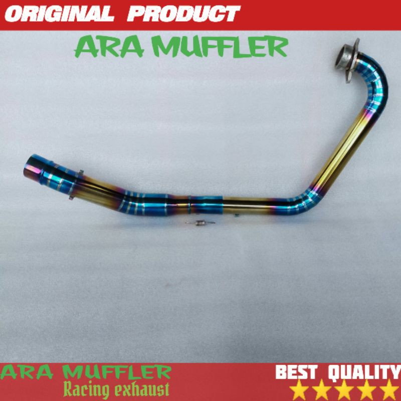 pipa leher knalpot Bluegold Yamaha Scorpio Z full cacing stanless