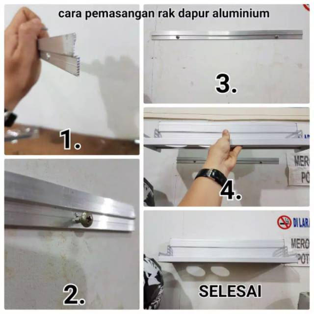 TM Rak Dapur Dinding Tempel Gantung Aluminium