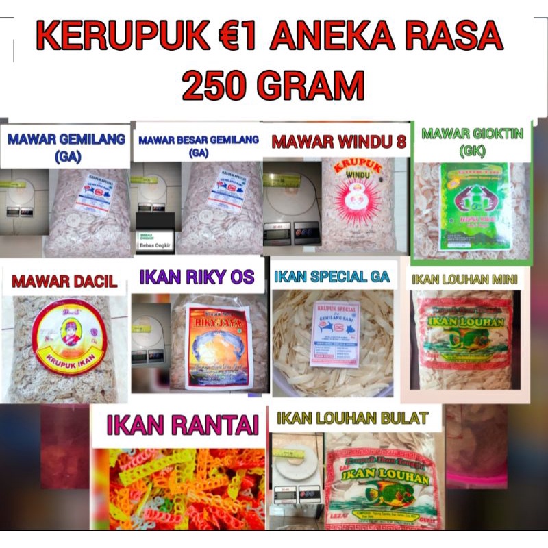 

Kerupuk €1 Aneka Rasa 250 Gram
