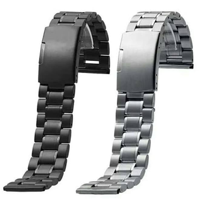 Tali Rantai Metal Stainless Steel Jam Tangan Thick Watch - Perak