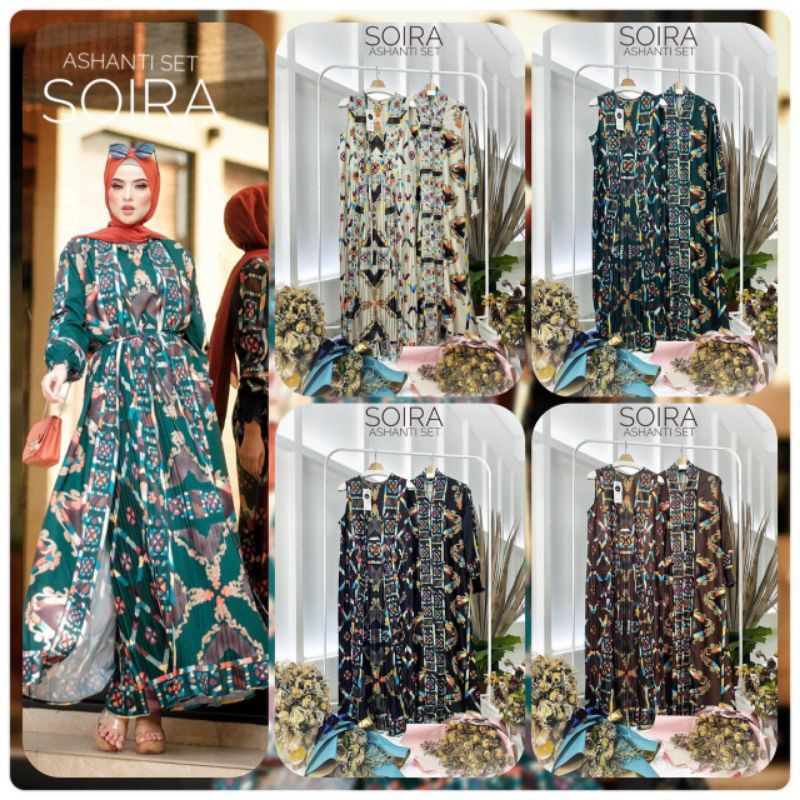 Ashanti set dress ORI Soira coklat