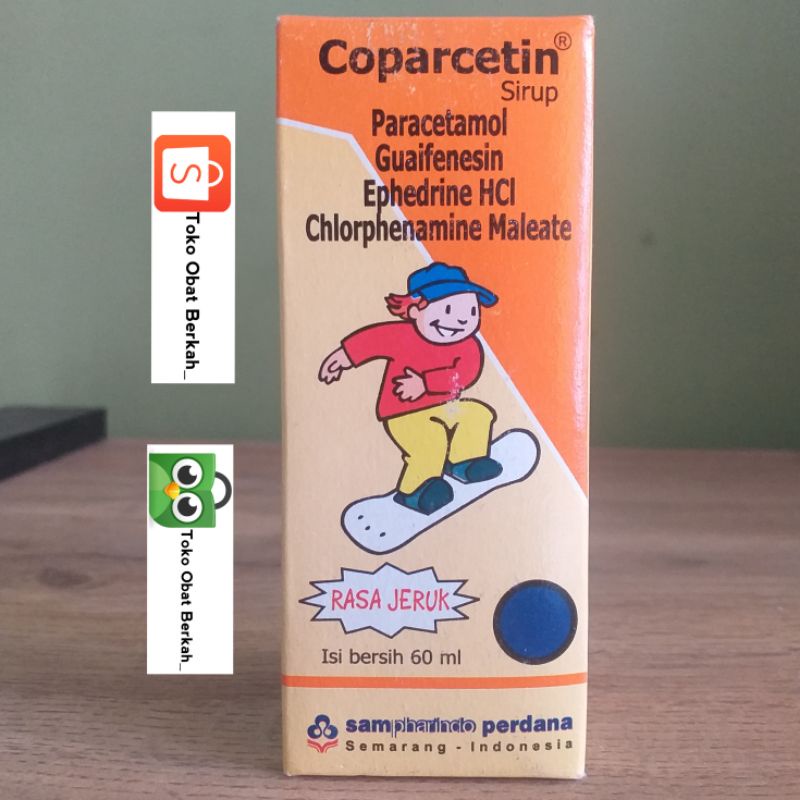 Coparcetin sirup Jeruk 60 ml/flu/demam/sakit kepala/hidung tersumbat/bersin2 yg disertai batuk/jeruk