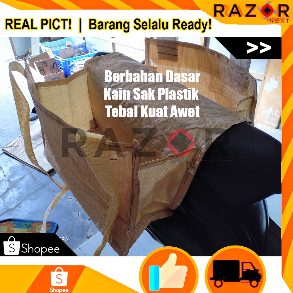 Tas Kurir | Tas Motor | Tas Obrok | Tas Ronjot | Kain Sak Plastik Kuat Awet Ukuran 75 x 60 x 40 cm