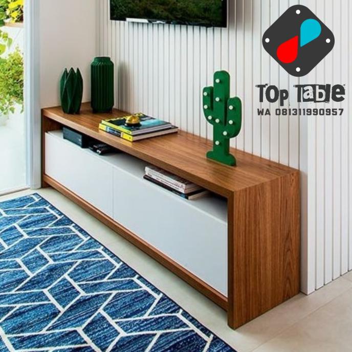 Meja Tv Minimalis / Buffet Tv / Rak Tv / Lemari Tv Kayu Mahoni Karlinamandila