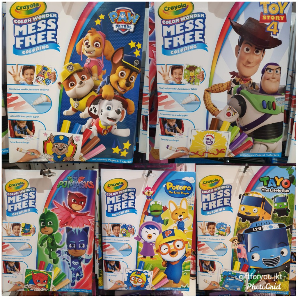 

Crayola Color Wonder Mess Free Coloring Pages & Markers Alat Mewarnai Gambar Menulis Original