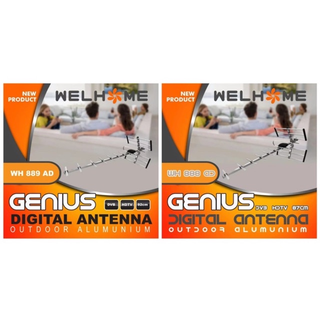 ANTENA TV / Antena Luar Digital / Antena Digital Outdoor Welhome Genius WH-888 FREE KABEL 10 METER