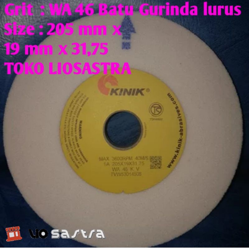 Gurinda Duduk 205 X 19 X 31.75 WA 46 KINIK Surface Grinding Wheel Kinik grit 46 205 X 19 X 31.7