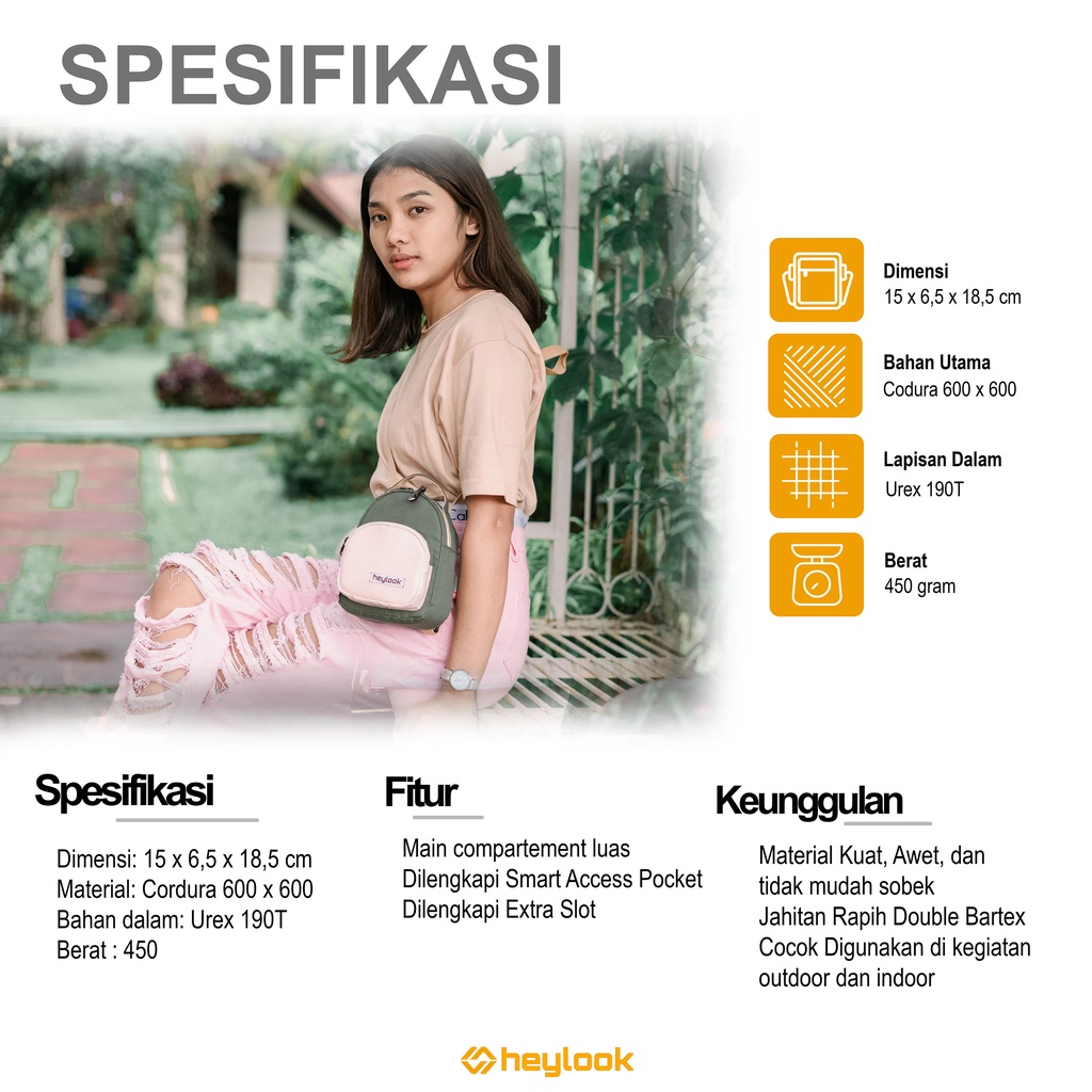 HEYLOOK Project - Tas Ransel MINI NARA Wanita Tas Backpack Punggung Distro