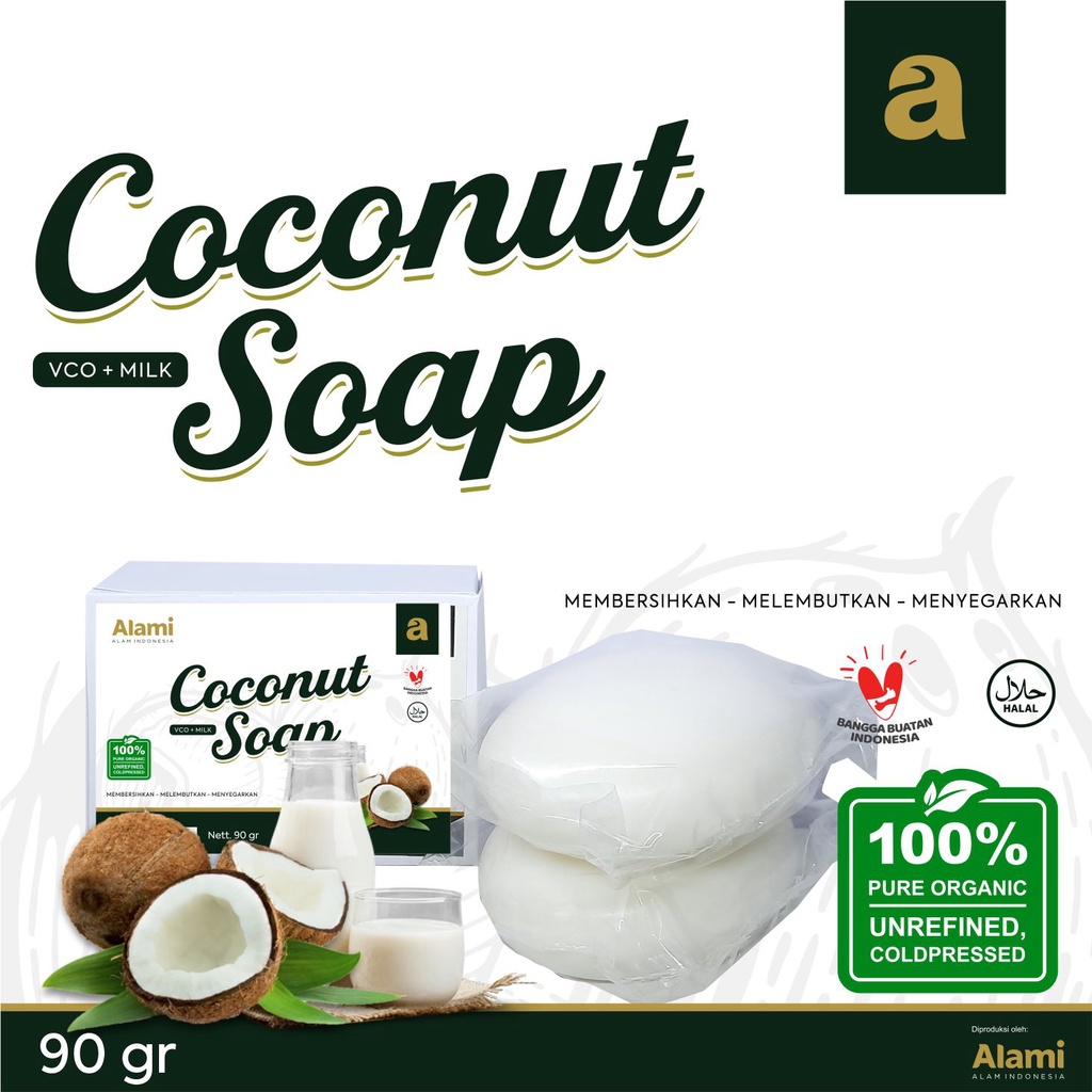 VCO SOAP 90 gr Sabun vco Organic Plus Susu Sapi | ALAMI Alam Indonesia