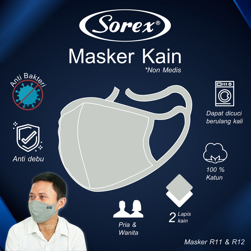 MASKER KAIN NON MEDIS 11 &amp; 12 SOREX OBRAL