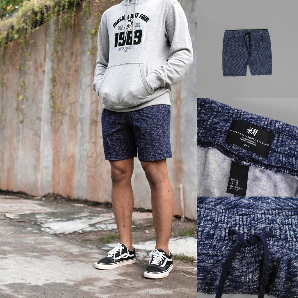 HnM Short Jogger  Navy Coral Celana  Pendek  Santai H M 