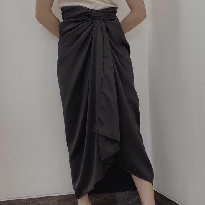 Satin Wrap Skirt / Rok Lilit Satin Polos / Rok Kondangan