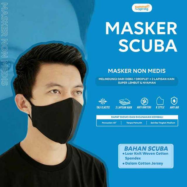 Jual Masker Kain Scuba Non Medis 2 Lapisan Kain Shopee Indonesia 7970