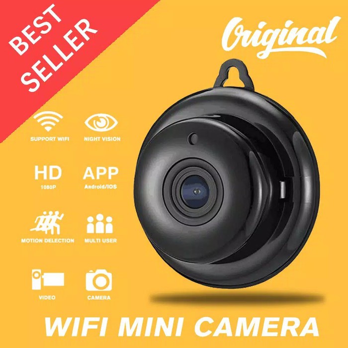 Smartnet Wifi Camera Mini, HD Wireless Ip Mini Camera Wifi Smart Net Cam Aplikasi V380, CCTV Mini