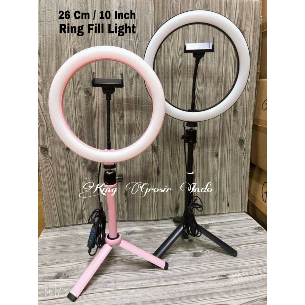 Lampu Selfie / Ring Fill Light ( 26 CM / 10 INCH ) Panjang Tripod Bisa 70 CM Dan 60 CM