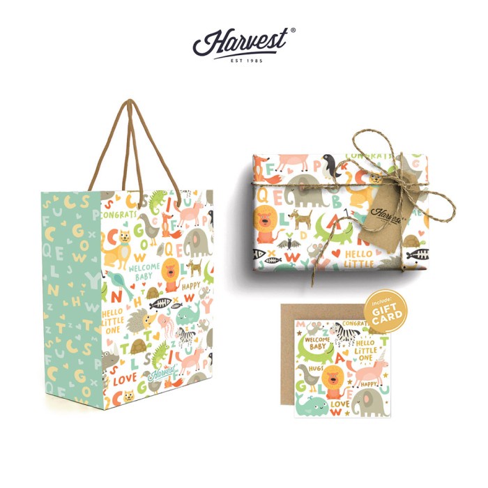 

Paket Paper Bag, Kertas Kado & Kartu Baby Harvest Wrap Kit - Baby Zoo
