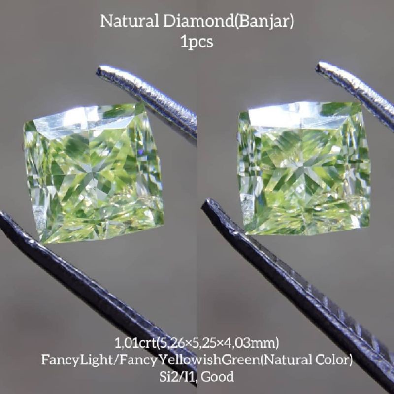 berlian banjar hijau fancy yellow natural diamond koleksi permata mulia pria wanita bkn ruby safir