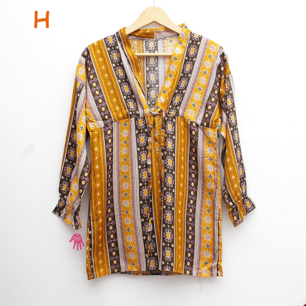 JakartaFashion - cardigan kerut outter bohemian etnic kardigan tali lengan panjang bahan adem batik