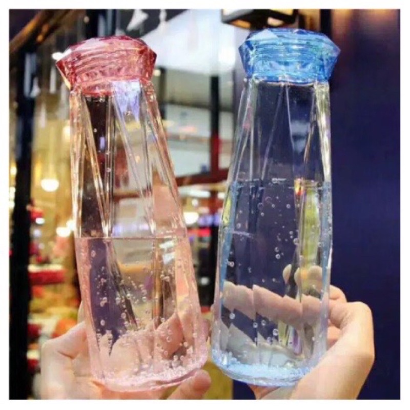 DIAMOND GLASS BOTTLE 350 ML / BOTOL MINUM KACA KRISTAL