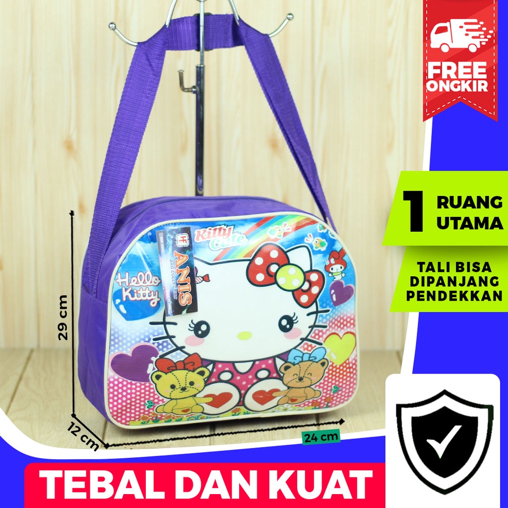 BEST SELLER Tas Sekolah Anak Perempuan Motif Hello Kitty Ungu Tas Fashion Anak TK PAUD Play Group