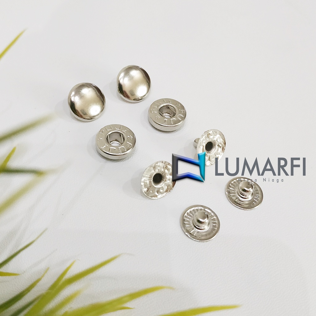 Kancing cetet Besi ukuran 12 mm Warna Nikel Silver V330 / snap button/kancing cetet/jepret 12 mm (33