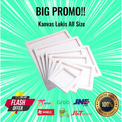 

Kanvas Lukis + SPANRAM ALL SIZE TERMURAH UNIVERSAL STRETCHED PRIMED COTTON CANVAS