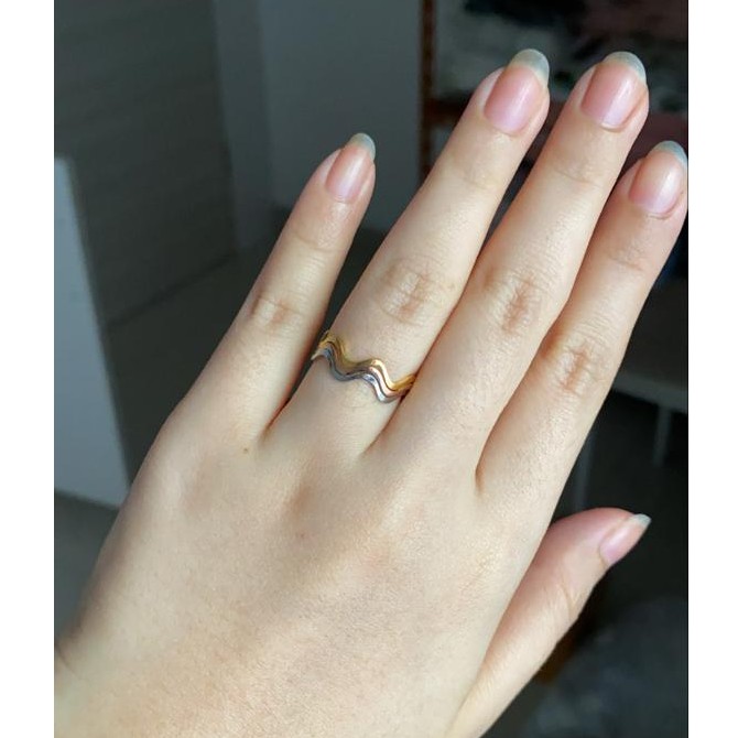 Cincin Titanium Mini Korea Wanita 3in1 sangat bagus trend masa kini anti karat elegant CK018